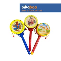 Thumbnail Đồ chơi trống cho bé Pikaboo, trống lắc tay có tiếng trống giòn giã vui tai chất liệu an toàn cho bé 1
