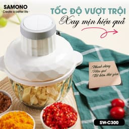 Thumbnail Máy xay thịt Samono đa năng 2L công suất 350W, cối thủy tinh, 4 lưỡi dao xay thép không gỉ SW-C300/SW-069S 2