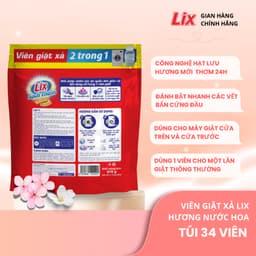Thumbnail Combo 3 viên giặt xả 2 trong 1 Lix 34 viên hương nước hoa sạch thơm mát tặng 1 chai nước lau bếp , 3C-00102+N6701 1