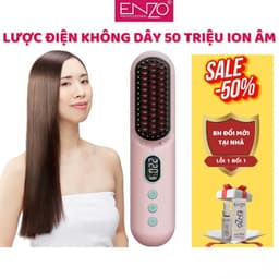 Thumbnail Lược điện không dây cao cấp ENZO, công nghệ ion âm, chăm sóc tóc bóng mượt tự nhiên, tạo kiểu đa năng 1