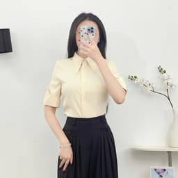 Thumbnail Áo Sơ Mi Nữ 𝐂𝐂𝐇𝐀𝐓 Dáng Ôm Elie Trang Trí Nơ Tay Chất Liệu Mango Mềm Mịn 94SNE2001ST 1