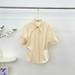 Thumbnail Áo Sơ Mi Nữ 𝐂𝐂𝐇𝐀𝐓 Dáng Ôm Elie Trang Trí Nơ Tay Chất Liệu Mango Mềm Mịn 94SNE2001ST 4
