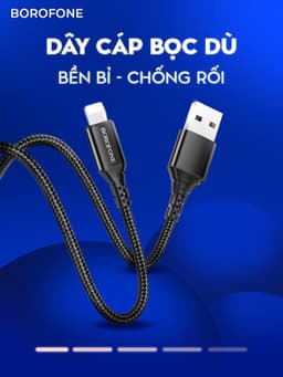 Thumbnail Dây sạc iphone Borofone BX54, Dây cáp sạc bọc dù chống đứt gãy 2.4A dài 1 mét cho iphone/android 1
