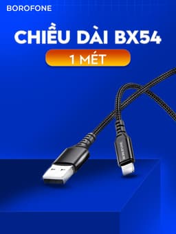 Thumbnail Dây sạc iphone Borofone BX54, Dây cáp sạc bọc dù chống đứt gãy 2.4A dài 1 mét cho iphone/android 4