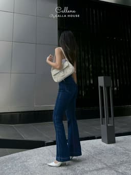 Thumbnail Quần jeans nữ dài ống loe lai bản to 4 phân cạp cao tôn dáng Callene (L1874) 2