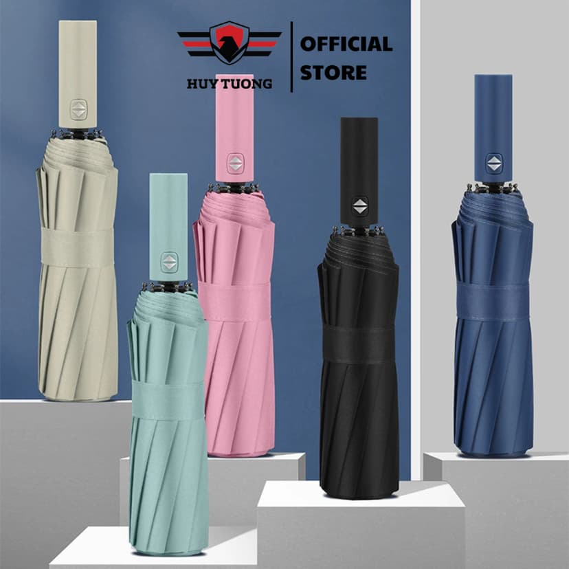 Ảnh Dù 24 Nan Huy Tưởng Chất Liệu Polyester Chống Thấm, Đường Kính 104cm, Gấp Gọn 40cm 2