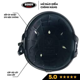 Thumbnail Mũ bảo hiểm nửa đầu SUNDY Helmet nhiều màu sắc thời trang, cá tính, kèm kính UV, phi công, Freesize (55-58cm) 3