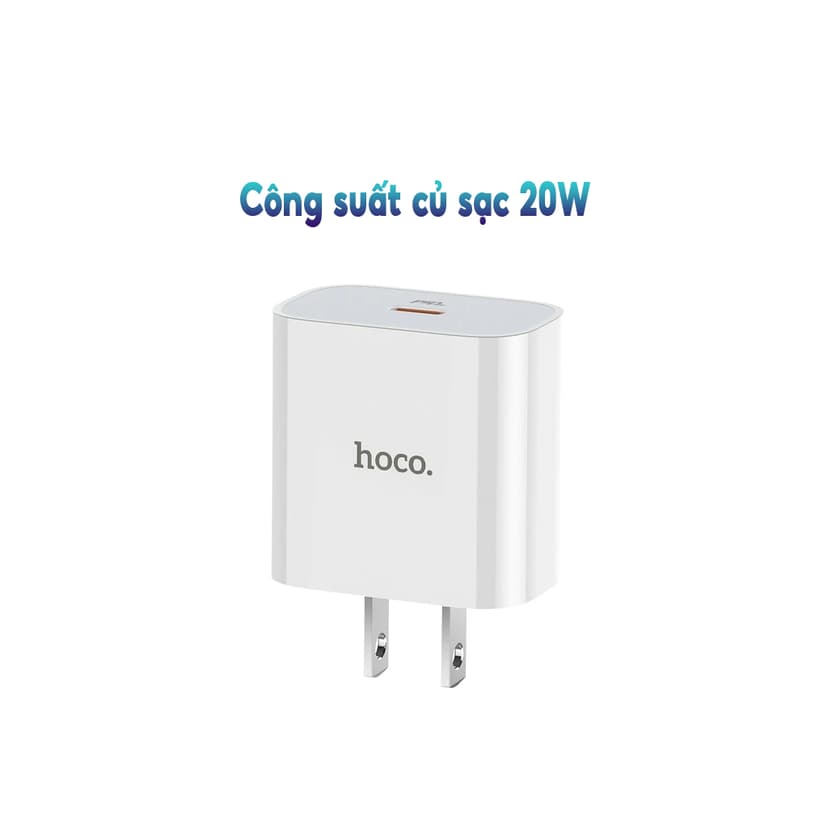 Ảnh Bộ Sạc Nhanh Chính Hãng Hoco C76 Plus Type-C To LN PD 20W Dành Cho iP 7 Đến 14-Promax Chân Tròn 2