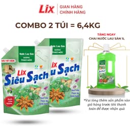 Thumbnail Combo 2 nước lau sàn siêu sạch hương thảo mộc 3,2L/ túi, nhà sáng bóng, thơm lâu Lixco Việt Nam, 2C-15202+15601 1