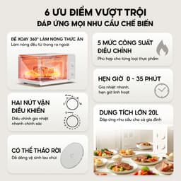 Thumbnail Lò vi sóng AQUA MWM2001R 20L công nghệ mới tiết kiệm điện, đĩa xoay tháo rời dễ vệ sinh 3