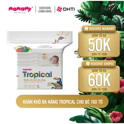 Thumbnail -Khăn khô cao cấp cho bé Mamamy 100% sợi tự nhiên và rayon Tropical gói 160 tờ mềm, dai, sạch cực 1