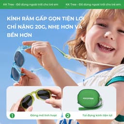 Thumbnail Kính râm gấp gọn cho bé Kocotree, UV400, gọng dẻo TR90, siêu nhẹ 20g, mắt kính phân cực 7 lớp 3