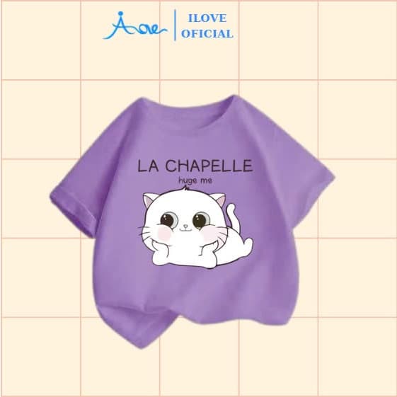 Ảnh ILOVE Áo thun CHÚ MÈO dễ thương, áo phông cộc tay chất COTTON mềm mịn, thoáng mát dành cho bé gái 8.5-32kg 3