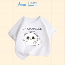 Thumbnail ILOVE Áo thun CHÚ MÈO dễ thương, áo phông cộc tay chất COTTON mềm mịn, thoáng mát dành cho bé gái 8.5-32kg 4