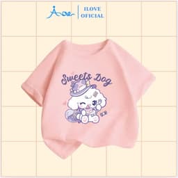 Thumbnail ILOVE Áo thun CHÚ THỎ MELOLY, áo phông cộc tay chất COTTON mềm mịn, thoáng mát dành cho bé gái 8.5-32kg 4