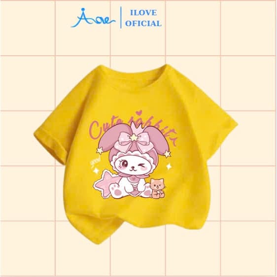 Ảnh ILOVE Áo thun CHÚ THỎ MELOLY, áo phông cộc tay chất COTTON mềm mịn, thoáng mát dành cho bé gái 8.5-32kg 2
