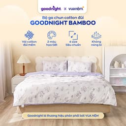 Thumbnail Bộ Ga Gối 4 Món Vua Nệm Goodnight Bamboo 25cm, Bộ Ga Đũi Họa Tiết Trang Nhã, Gân Đũi Mềm Mại, Thoáng Mát 1