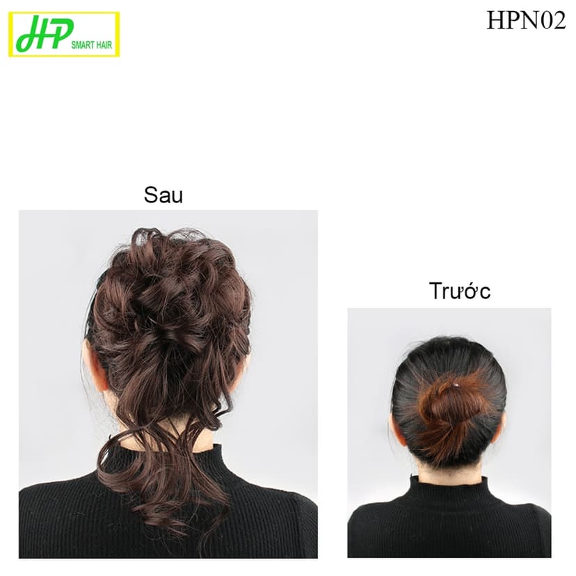 Ảnh Tóc giả búi xoăn HP SMART HAIR, mã HPN02, tóc như tóc thật 3