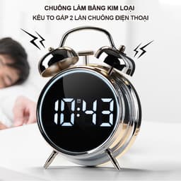 Thumbnail Đồng hồ báo thức Sipanic HL88 2 chế độ báo thức màn hình led sáng chuông siêu to 4