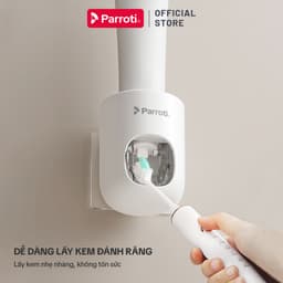 Thumbnail Hộp Nhả Kem Tự Động Dán Tường, Hộp Nhả Kem Đánh Răng Rời Có Nắp Đậy Thông Minh Parroti Morning -  MI01 2