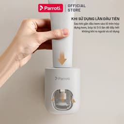 Thumbnail Hộp Nhả Kem Tự Động Dán Tường, Hộp Nhả Kem Đánh Răng Rời Có Nắp Đậy Thông Minh Parroti Morning -  MI01 4