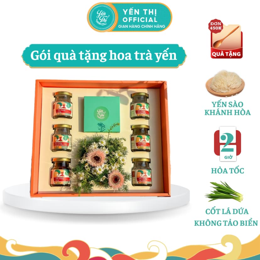Ảnh Yến Thị - Gói quà Hoa Trà Yến tặng mọi dịp sinh nhật, Lễ, 20/10, 20/11, 8-3/ 30% yến thô/ hũ 70ml 1