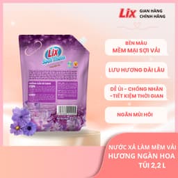 Thumbnail Nước xả làm mềm vải Lix sạch thơm hương ngàn hoa túi 1,8/ 2,2L - Nước xả hạt lưu hương thơm lâu thấm sâu sợi vải - Lixco 1