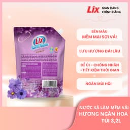 Thumbnail Nước xả làm mềm vải Lix sạch thơm hương ngàn hoa túi 1,8/ 2,2L - Nước xả hạt lưu hương thơm lâu thấm sâu sợi vải - Lixco 3