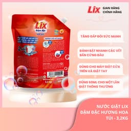 Thumbnail Nước giặt Lix đậm đặc hương hoa túi 3.2kg làm sạch cực nhanh vết bẩn NG003 tăng gấp đôi sức mạnh giặt tẩy quần áo 2