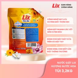 Thumbnail Combo 2 Túi nước giặt Lix đậm dặc hương nước hoa 3.2Kg bảo vệ da tay sạch thơm như mới - 2C-NGH47 1