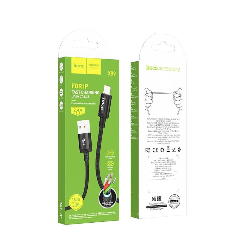 Ảnh Cáp Sạc Nhanh 20W Hoco Truyền Dữ Liệu, Dây Bọc Dù Chống Đứt Gãy Dành Cho 7-X-XR-XSM-11-12-13-14.... 1