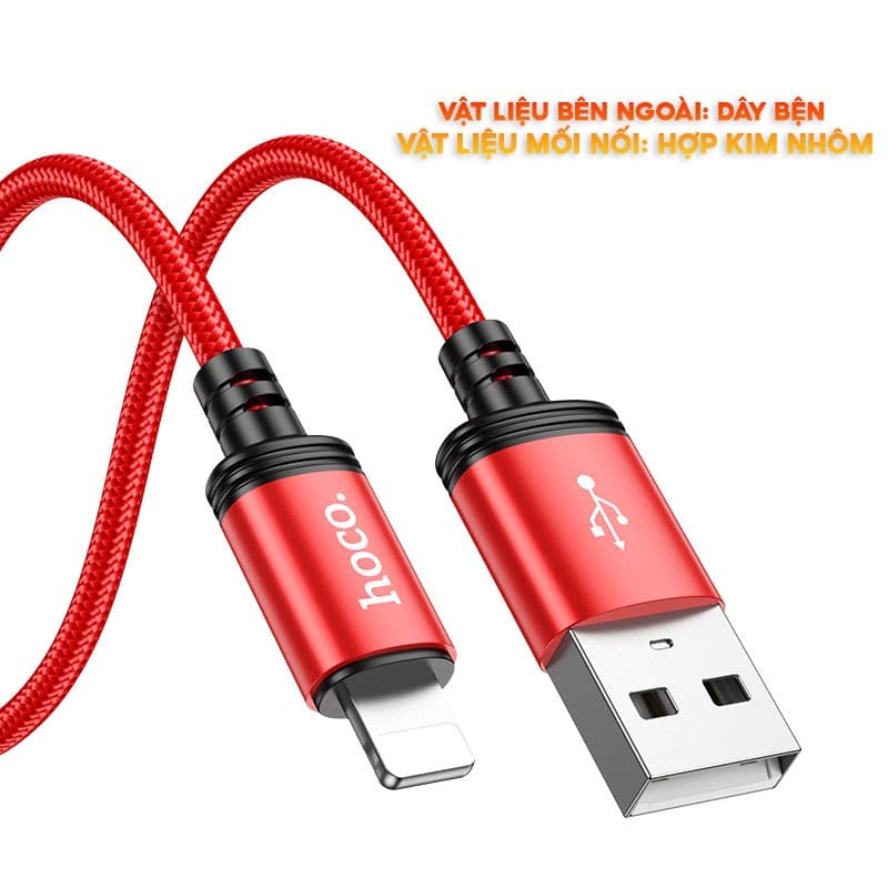 Ảnh Cáp Sạc Nhanh 20W Hoco Truyền Dữ Liệu, Dây Bọc Dù Chống Đứt Gãy Dành Cho 7-X-XR-XSM-11-12-13-14.... 3