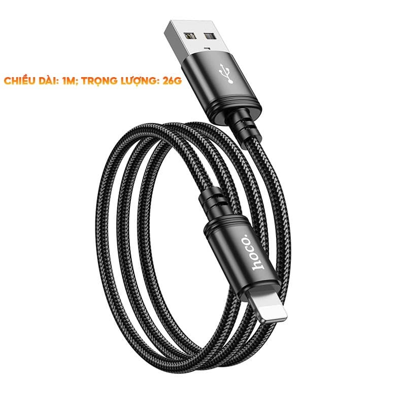 Ảnh Cáp Sạc Nhanh 20W Hoco Truyền Dữ Liệu, Dây Bọc Dù Chống Đứt Gãy Dành Cho 7-X-XR-XSM-11-12-13-14.... 2