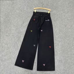 Thumbnail Quần Kaki Thêu Nơ Bigsize Nữ Dáng Suông Ống Rộng Cá Tính Lưng Cao Hottrend Cho Chubby Q543 3