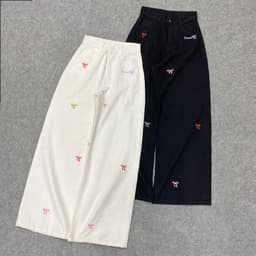 Thumbnail Quần Kaki Thêu Nơ Bigsize Nữ Dáng Suông Ống Rộng Cá Tính Lưng Cao Hottrend Cho Chubby Q543 1