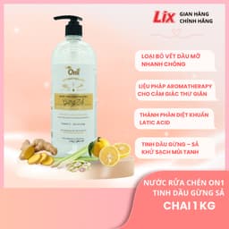 Thumbnail Combo 3 chai nước rửa chén On1 1kg/ chai tinh dầu hương gừng sả / gừng cam tổng dung tích 3kg 1