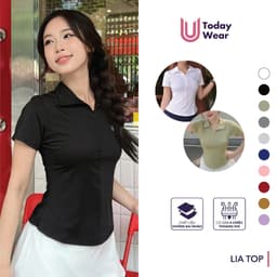 Thumbnail Áo thể thao cổ polo nữ Lia Top mặc tập gym yoga, chất liệu thoáng mát, thấm hút mồ hôi Today U Wear 1