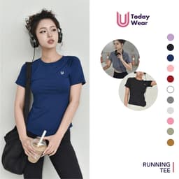 Thumbnail Áo thun thể thao nữ BIGSIZE Running Tee tập gym yoga cổ tròn ngắn tay vải thoáng mát co giãn Today U Wear 1