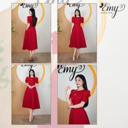 Thumbnail Đầm Thiết Kế EMY Thời Trang Cao Cấp Thanh Lịch EM9569 Vải Taffta Vân Gỗ Sang Chảnh Đi Tiệc 1