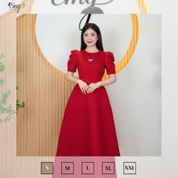 Thumbnail Đầm Thiết Kế EMY Thời Trang Cao Cấp Thanh Lịch EM9569 Vải Taffta Vân Gỗ Sang Chảnh Đi Tiệc 2