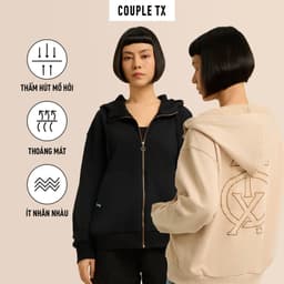 Thumbnail Áo Khoác Chống Nắng Nữ Couple TX Thun Chân Cua In Nhũ Nổi Special Play Logo Form Relax WOK 2060 2