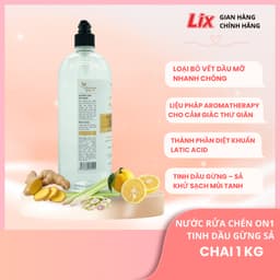 Thumbnail Nước rửa chén On1 tinh dầu hương gừng sả dung tích 1Kg - Sạch bóng vết dầu mỡ - Bảo vệ da tay N5503 1