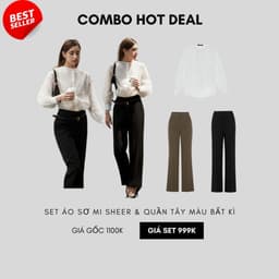 Thumbnail COCO SIN - Áo Sơ Mi Tay Dài Phom Rộng Màu Trắng Công Sở 1