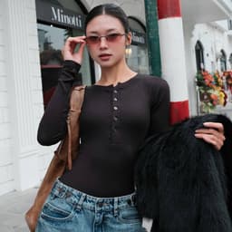 Thumbnail làminapparel - LONG SLEEVE BUTTON UP BODYSUIT 4