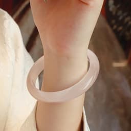 Thumbnail Vòng Tay Đá Mắt Mèo Nhân Tạo Màu Trắng Ánh Hồng Phấn Nhạt Thời Trang - Ngọc Trai Trường Thịnh 3