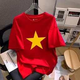 Thumbnail Áo phông nữ Cờ Đỏ Sao Vàng Việt nam chất liệu thun cotton - Áo thun nữ 'Độc lập tự do' - LOZA G0293 2