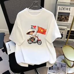 Thumbnail Áo phông nữ Cờ Đỏ Sao Vàng Việt nam chất liệu thun cotton - Áo thun nữ 'Độc lập tự do' - LOZA G0293 4