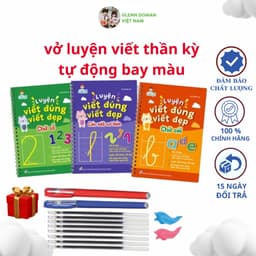 Thumbnail Bộ 3 Vở Luyện Viết Thần Kỳ TNBOOKS Tự Bay Mực Cho Bé Vào Lớp 1 - Luyện Viết Chữ Đẹp (4-6 Tuổi) 1