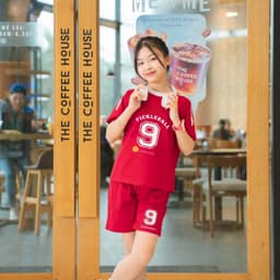 Thumbnail Bộ cộc tay bé gái Số 9 size từ 15-40kg chất thun cotton - Quần áo trẻ em nữ Loza Kids BF338 4