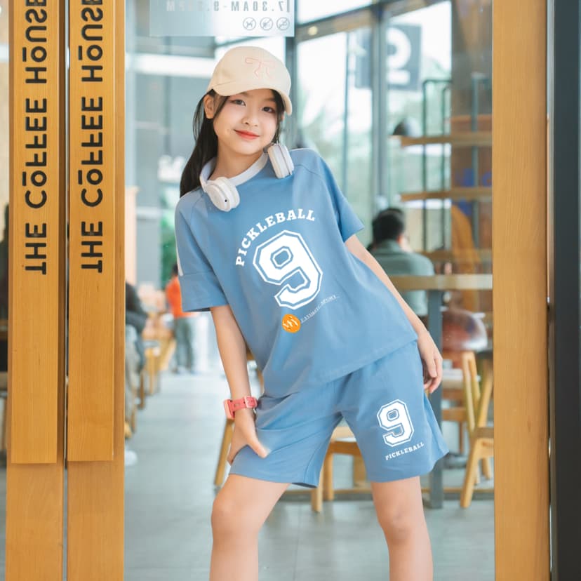 Ảnh Bộ cộc tay bé gái Số 9 size từ 15-40kg chất thun cotton - Quần áo trẻ em nữ Loza Kids BF338 1